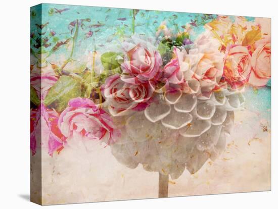 A Dreamy Romantic Floral Montage of a Pon Pon Dahlia with Roses, Photography, Many Layer Work-Alaya Gadeh-Premier Image Canvas