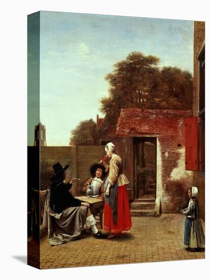 A Dutch Courtyard, 1658-1660-Pieter de Hooch-Premier Image Canvas