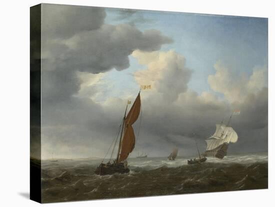 A Dutch Ship and Other Small Vessels in a Strong Breeze, 1658-Willem Van De Velde The Younger-Premier Image Canvas