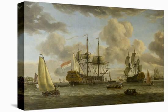 A Dutch Shipping Scene with Vessels in the Mouth of the River Ij-Abraham Storck-Premier Image Canvas