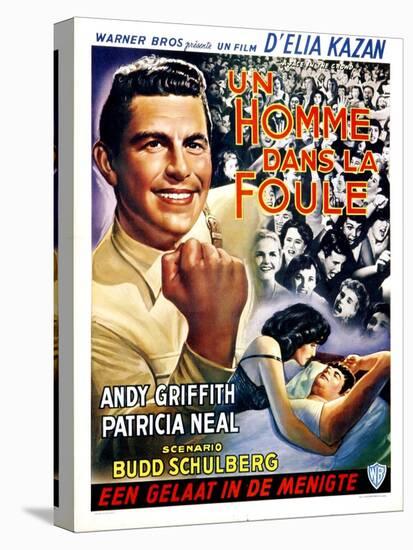 A Face in the Crowd, (aka Un Homme Dans La Foule), Belgian Poster Art, Andy Griffith, 1957-null-Stretched Canvas