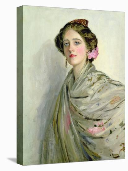 'A Fair Spaniard', Portrait of Mrs Chowne (Oil on Canvas)-John Lavery-Premier Image Canvas