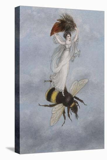 A Fairy Carrying a Feather Standing on a Bee-Amelia Jane Murray-Premier Image Canvas