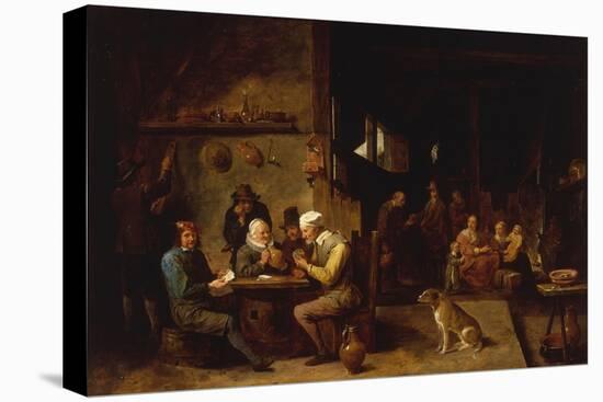 A Farmhouse Interior with Peasants at a Table Playing Cards-David Teniers the Younger-Premier Image Canvas
