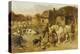 A Farmyard Scene with Plough Horses, Ducks, Cows-John Frederick Herring I-Premier Image Canvas