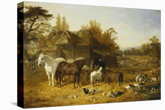 A Farmyard with Horses and Ponies, Berkshire-John Frederick Herring I-Premier Image Canvas