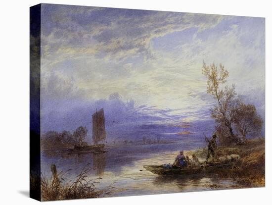 A Ferry at Sunset-Myles Birket Foster-Premier Image Canvas