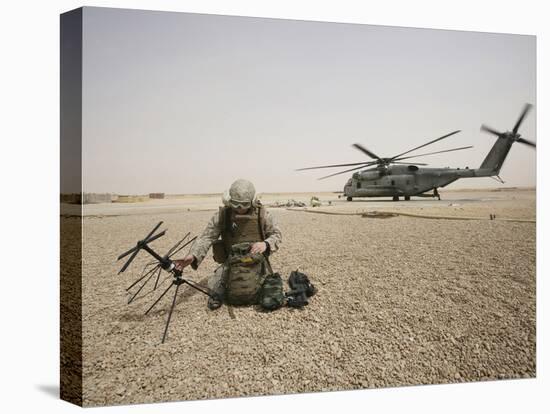 A Field Radio Operator Sets Up Satellite Communication-Stocktrek Images-Premier Image Canvas