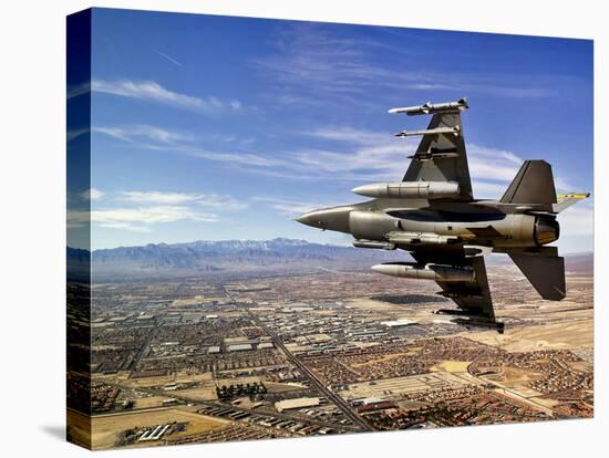 A Fighter Jet Breaks Right On a Final Approach Over Northern Las Vegas, Nevada-Stocktrek Images-Premier Image Canvas