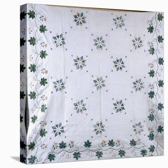 A Fine Stencilled Coverlet, 1835-1840-null-Premier Image Canvas