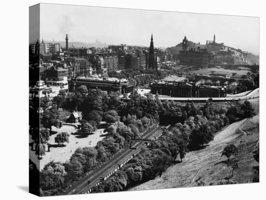 A Fine View of Edinburgh, Scotland from the Castle Ramparts-null-Premier Image Canvas