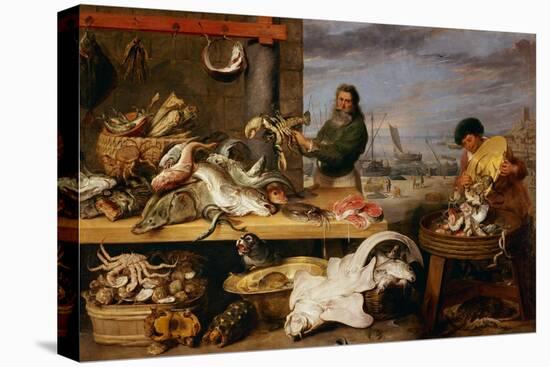 A Fish Market . (The Characters of Cornelis De Vos)-Frans Snyders-Premier Image Canvas