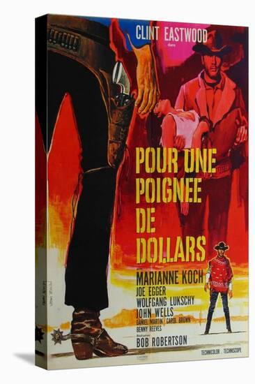 A Fistful of Dollars, French Movie Poster, 1964-null-Stretched Canvas