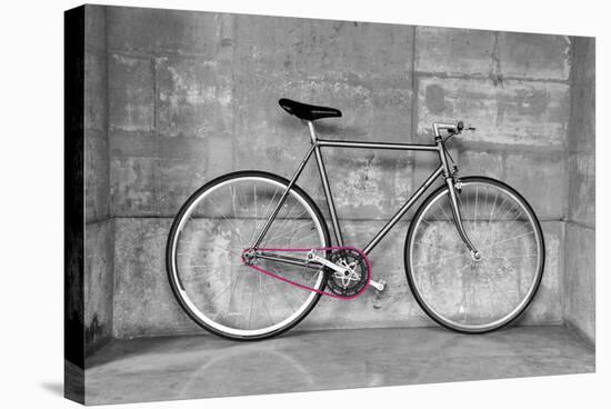 A Fixed-Gear Bicycle (Or Fixie) In Black And White With A Pink Chain-Dutourdumonde-Stretched Canvas