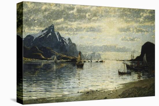 A Fjord Scene with Sailing Vessels-Adelsteen Normann-Premier Image Canvas
