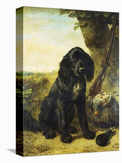 A Flat-Coated Retriever by a Tree-Henriette Ronner-Knip-Premier Image Canvas