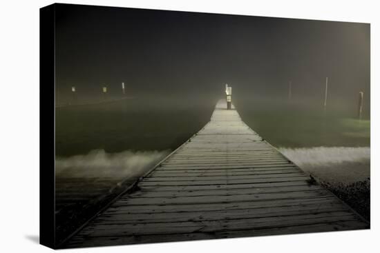 A Floating Dock Extends into the Freezing Fog Upon the Puget Sound of West Seattle, Washington-Dan Holz-Premier Image Canvas
