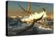 A Flock of Anhanguera Pterosaurs Catch Fish Off a Rocky Coast-Stocktrek Images-Stretched Canvas