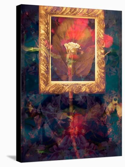 A Floral Montage from Roses in a Golden Frame-Alaya Gadeh-Premier Image Canvas