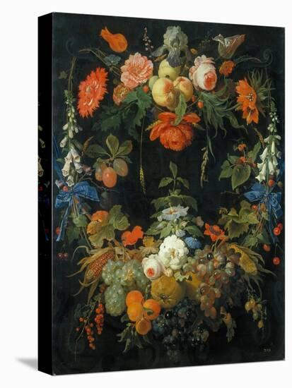 A Flower and Fruit Wreath-Abraham Mignon-Premier Image Canvas