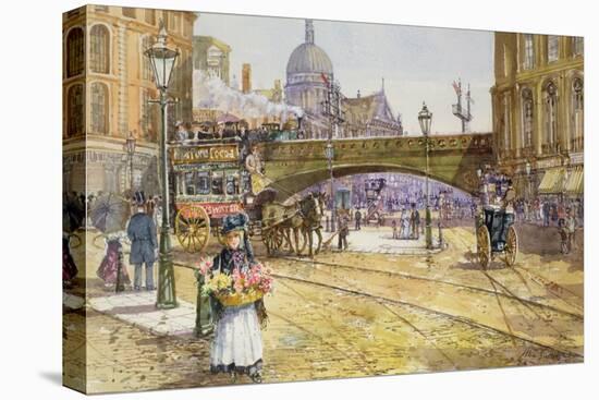 A Flower Girl in Blackfriars-John Sutton-Premier Image Canvas