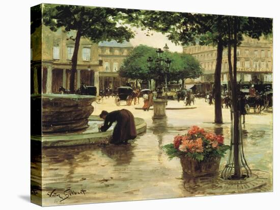A Flower Seller Near the Louvre-Victor Gabriel Gilbert-Premier Image Canvas