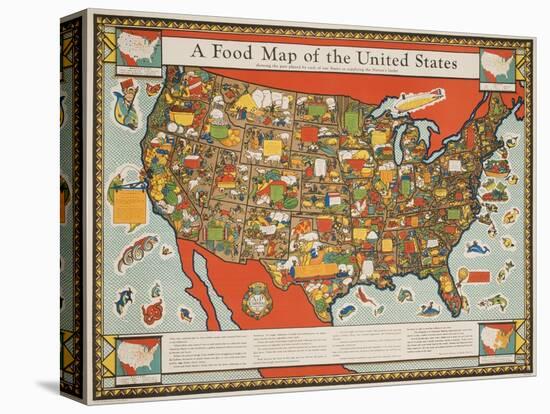A Food Map of the United States-null-Premier Image Canvas