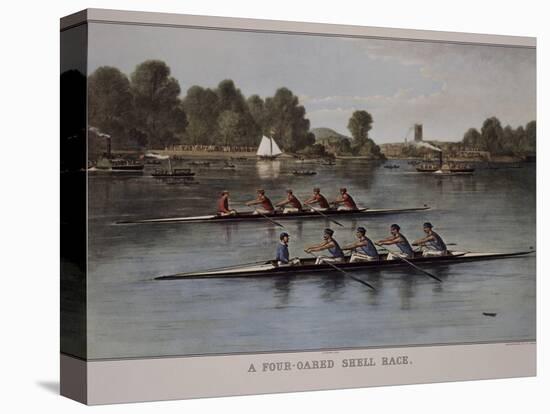 A Four-Oared Shell Race-Currier & Ives-Premier Image Canvas