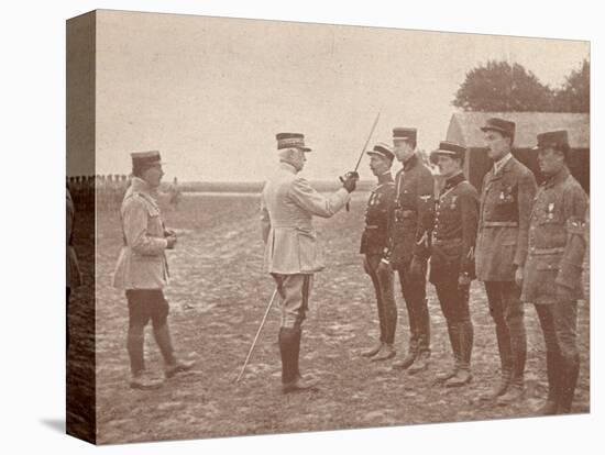 A French General conferring decorations on aviators, c1918 (1919)-Unknown-Premier Image Canvas