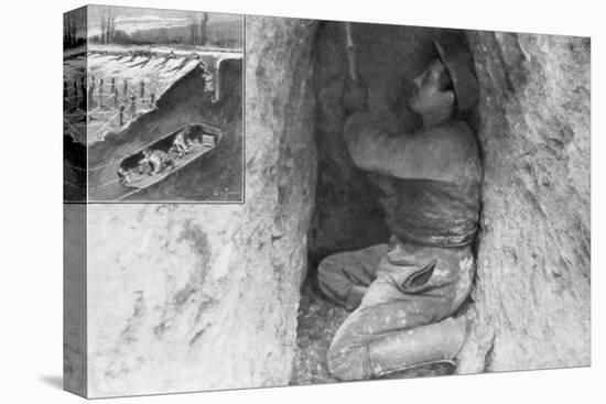 A French Sapper Digging a Tunnel to Place a Mine under the Enemy Lines, France, 1915-null-Premier Image Canvas