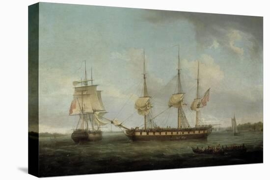 A Frigate of the Honourable East India Company in Two Positions off the Indian Coast-Thomas Whitcombe-Premier Image Canvas