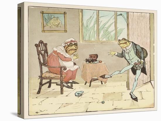 "A Frog He Would A-Wooing Go" 2 of 4-Randolph Caldecott-Stretched Canvas