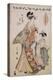 A Full Length Portrait of the Courtesan Somenosuke Accompanied by Two Kamuro-Chokosai Eisho-Premier Image Canvas