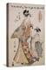 A Full Length Portrait of the Courtesan Somenosuke Accompanied by Two Kamuro-Chokosai Eisho-Premier Image Canvas