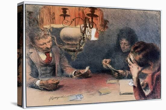 A Game of Cards, C1899-Francois Joseph Guiguet-Premier Image Canvas