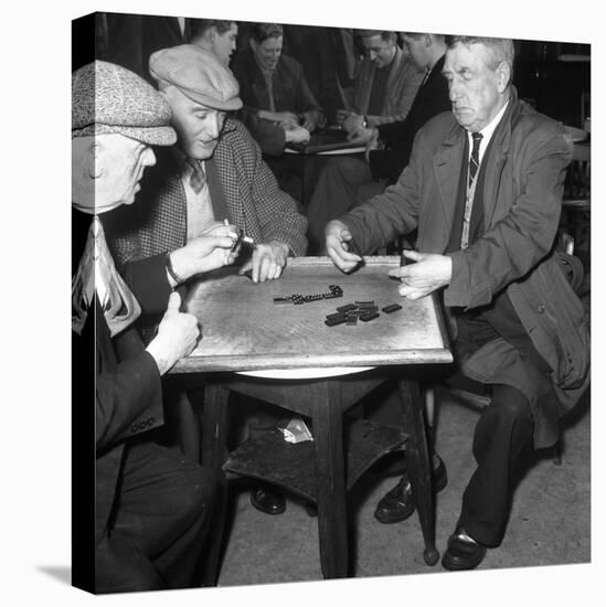 A Game of Dominoes in a Miners Welfare Club, Horden, County Durham, 1963-Michael Walters-Stretched Canvas