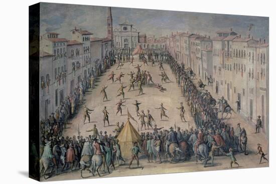 A Game of Football in the Piazza Santa Maria Novella, Florence, 1555-Jan van der Straet-Premier Image Canvas