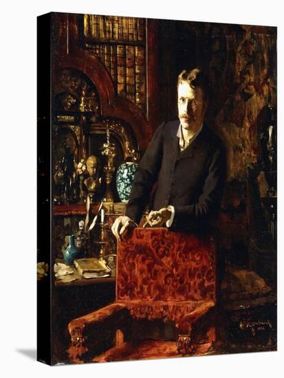 A Gentleman in an Interior, 1881-Joseph-gabriel Aubrun-Premier Image Canvas