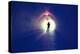 A Girl at the End of a Tunnel Holding Balloons-graphicphoto-Premier Image Canvas