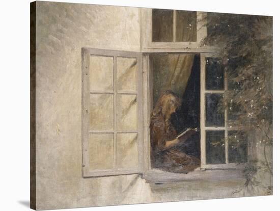 A Girl Reading in a Window-Peter Ilsted-Premier Image Canvas