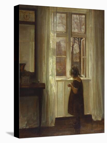 A Girl Standing at a Window-Carl Holsoe-Premier Image Canvas