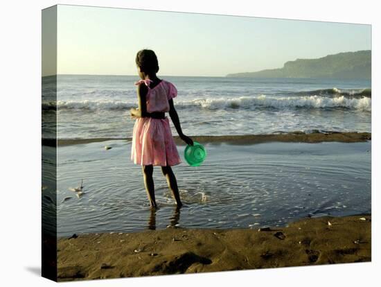 A Girl Walks on the Beach in Jacmel, Haiti, in This February 5, 2001-Lynne Sladky-Premier Image Canvas