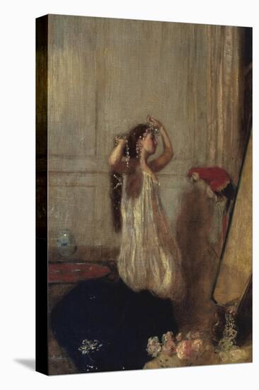 A Girl with a Parrot-Henry Tonks-Premier Image Canvas