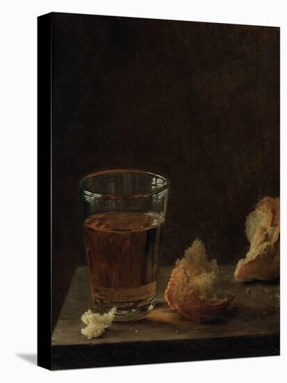 A Glass of Beer and a Bread Roll on a Table-Balthasar Denner-Premier Image Canvas