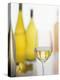 A Glass of White Wine and Wine Bottles in Background-Ulrike Koeb-Premier Image Canvas