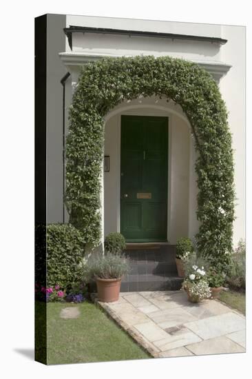 A Green Front Door of a Residential House-Natalie Tepper-Stretched Canvas