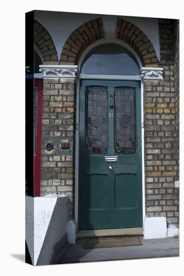 A Green Glass Front Door of a Residential House-Natalie Tepper-Stretched Canvas