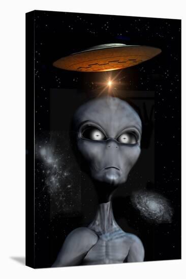 A Grey Alien-null-Stretched Canvas