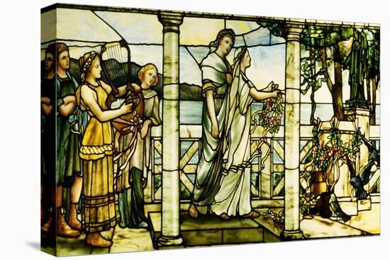 A Group of Maidens, with a Lake Scene in the Background-Tiffany Studios-Premier Image Canvas