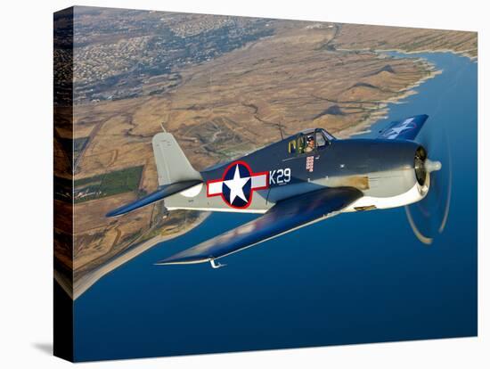 A Grumman F6F Hellcat Fighter Plane in Flight-Stocktrek Images-Premier Image Canvas
